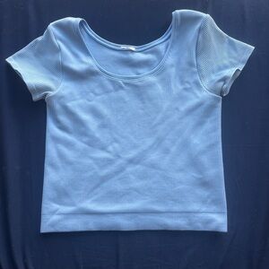 Women's Blue Ribbed Top
